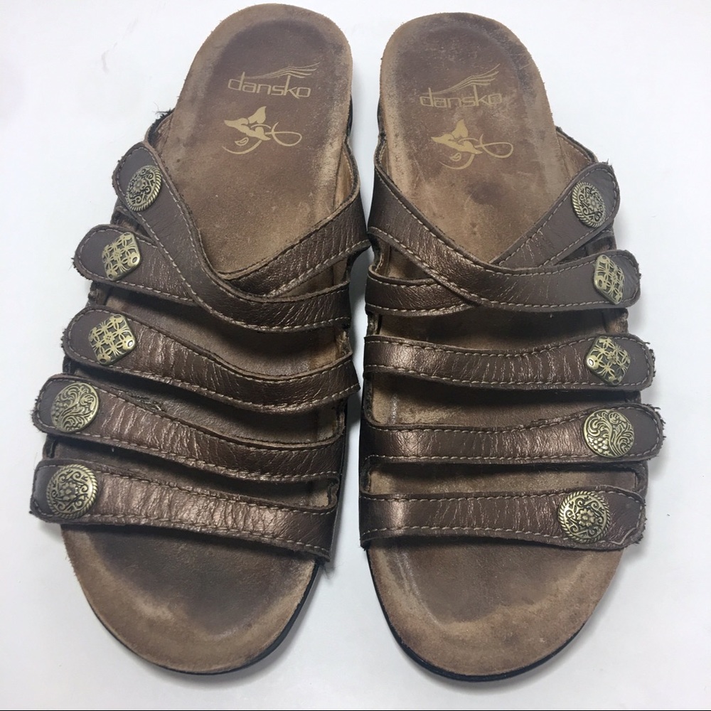 Dansko Janie Sandals in Brown Leather size 39
